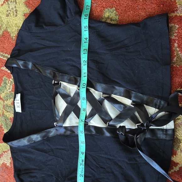 Black witch ren faire corset style top - Picture 5 of 7